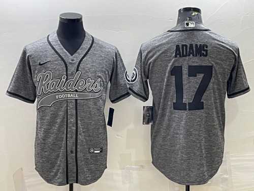 Men%27s Las Vegas Raiders #17 Davante Adams Gray With Patch Cool Base Stitched Baseball Jersey->las vegas raiders->NFL Jersey